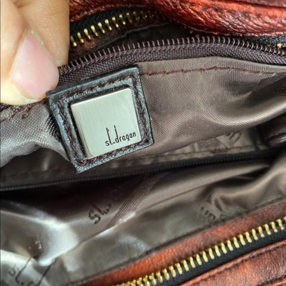 Gorgeous burnt orange and brown leather shoulder bag - Picture 4 of 4